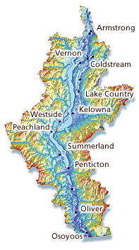 Map of the Okanagan Region